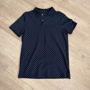 Abercrombie & Fitch Navy Polo with Micro Print
